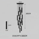 GobekUsa Black LED Crystal Staircase Chandelier: Modern Nordic Design, Creative Island Hanging Lamp