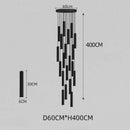 GobekUsa Black LED Crystal Staircase Chandelier: Modern Nordic Design, Creative Island Hanging Lamp