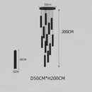 GobekUsa Black LED Crystal Staircase Chandelier: Modern Nordic Design, Creative Island Hanging Lamp