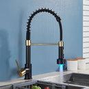 GobekUsa Black LED Kitchen Faucet Pull Down Mixer Tap 360° Rotation Stream Sprayer