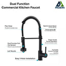 GobekUsa Black LED Kitchen Faucet Pull Down Mixer Tap 360° Rotation Stream Sprayer