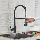 GobekUsa Black LED Kitchen Faucet Pull Down Mixer Tap 360° Rotation Stream Sprayer