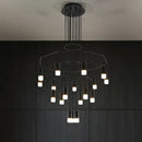 GobekUsa Black LED Linear Chandelier for Dining Room, Lobby, and Home