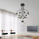 GobekUsa Black LED Linear Chandelier for Dining Room, Lobby, and Home