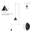 GobekUsa Black LED Pendant Chandelier for Modern Bedroom Dining Room Art Decor