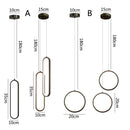 GobekUsa Black LED Pendant Light: Elegant Bedroom Hanging Lamp, Small Chandelier