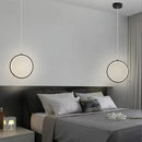 GobekUsa Black LED Pendant Light: Elegant Bedroom Hanging Lamp, Small Chandelier