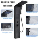 GobekUsa Black LED Shower Column with Massage Jets and Waterfall Mixer Tap
