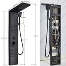 GobekUsa Black LED Shower Column with Massage Jets and Waterfall Mixer Tap