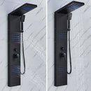GobekUsa Black LED Shower Column with Massage Jets and Waterfall Mixer Tap
