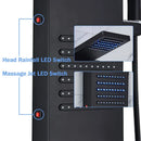 GobekUsa Black LED Shower Column with Massage Jets and Waterfall Mixer Tap