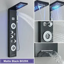 GobekUsa Black LED Shower Column with Massage Jets and Waterfall Mixer Tap