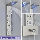 GobekUsa Black LED Shower Column with Massage Jets and Waterfall Mixer Tap