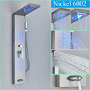 GobekUsa Black LED Shower Faucet Panel with Waterfall Rain System & Massage Spa Spout