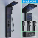 GobekUsa Black LED Shower Faucet Panel with Waterfall Rain System & Massage Spa Spout