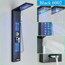 GobekUsa Black LED Shower Faucet Panel with Waterfall Rain System & Massage Spa Spout
