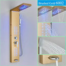 GobekUsa Black LED Shower Faucet Panel with Waterfall Rain System & Massage Spa Spout