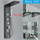 GobekUsa Black LED Shower Faucet Panel with Waterfall Rain System & Massage Spa Spout
