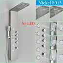 GobekUsa Black LED Shower Faucet Panel with Waterfall Rain System & Massage Spa Spout