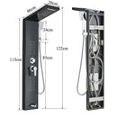 GobekUsa Black LED Shower Faucet Panel with Waterfall Rain System & Massage Spa Spout