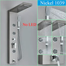 GobekUsa Black LED Shower Faucet Panel with Waterfall Rain System & Massage Spa Spout