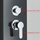 GobekUsa Black LED Shower Faucet Panel with Waterfall Rain System & Massage Spa Spout