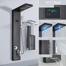 GobekUsa Black LED Shower Panel 5-Function Wall Mount Bathroom Faucet - Cold and Hot Shower