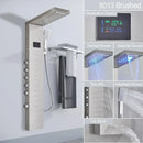 GobekUsa Black Led Shower Panel 5-Function Wall Mount Bathroom Shower Faucet