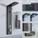 GobekUsa Black LED Shower Panel 5-Function Wall Mount Bathroom Faucet - Cold and Hot Shower