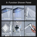 GobekUsa Black LED Shower Panel Tower with Digital Screen and Thermostatic Mixer