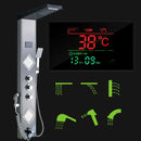 GobekUsa Black LED Shower Panel Tower with Digital Screen and Thermostatic Mixer