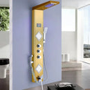 GobekUsa Black LED Shower Panel Tower with Digital Screen and Thermostatic Mixer