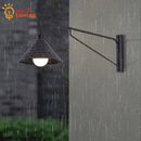 GobekUsa Black LED Swing Arm Wall Lamp for Outdoor Decor in Bedroom, Balcony & Aisle