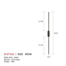 GobekUsa Black LED Wall Lights - Modern Straight Line for Bedroom, Living Room, Kitchen Décor