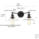 GobekUsa Black LED Wall Sconce 2-Head Lamp for Bedroom Bathroom Mirror