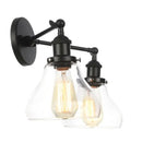 GobekUsa Black LED Wall Sconce 2-Head Lamp for Bedroom Bathroom Mirror