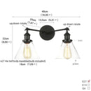 GobekUsa Black LED Wall Sconce 2-Head Lamp for Bedroom Bathroom Mirror