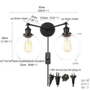 GobekUsa Black LED Wall Sconce 2-Head Lamp for Bedroom Bathroom Mirror