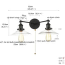 GobekUsa Black LED Wall Sconce 2-Head Lamp for Bedroom Bathroom Mirror