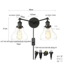 GobekUsa Black LED Wall Sconce 2-Head Lamp for Bedroom Bathroom Mirror
