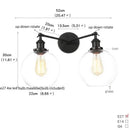 GobekUsa Black LED Wall Sconce 2-Head Lamp for Bedroom Bathroom Mirror