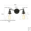 GobekUsa Black LED Wall Sconce 2-Head Lamp for Bedroom Bathroom Mirror