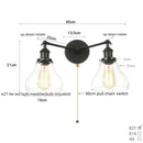 GobekUsa Black LED Wall Sconce 2-Head Lamp for Bedroom Bathroom Mirror