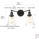 GobekUsa Black LED Wall Sconce 2-Head Lamp for Bedroom Bathroom Mirror