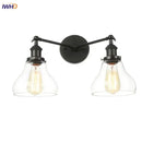 GobekUsa Black LED Wall Sconce 2-Head Lamp for Bedroom Bathroom Mirror