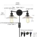 GobekUsa Black LED Wall Sconce 2-Head Lamp for Bedroom Bathroom Mirror