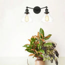 GobekUsa Black LED Wall Sconce 2-Head Lamp for Bedroom Bathroom Mirror