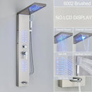 GobekUsa Black LED Waterfall Rain Shower Panel Faucet Set with Massage Jets