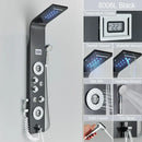 GobekUsa Black LED Waterfall Rain Shower Panel Faucet Set with Massage Jets