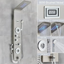 GobekUsa Black LED Waterfall Rain Shower Panel Faucet Set with Massage Jets